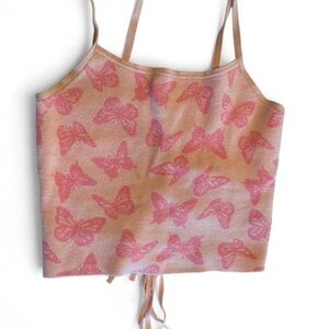 Pink Butterfly Graphic Tank Top